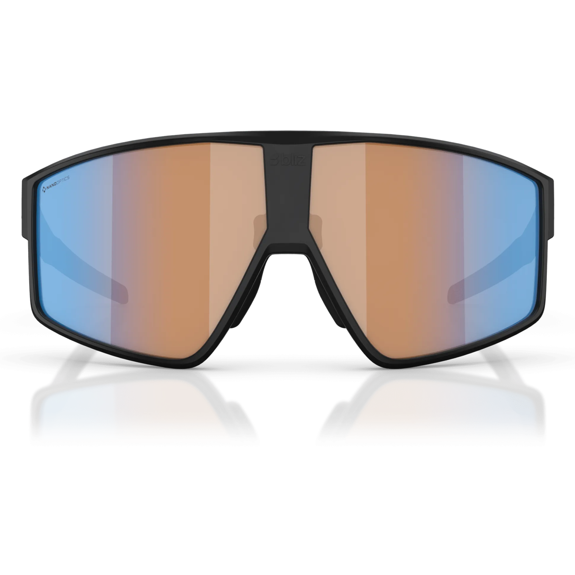 Occhiali Bliz P002 - Matt Black Coral-Orange Mirror Blue
