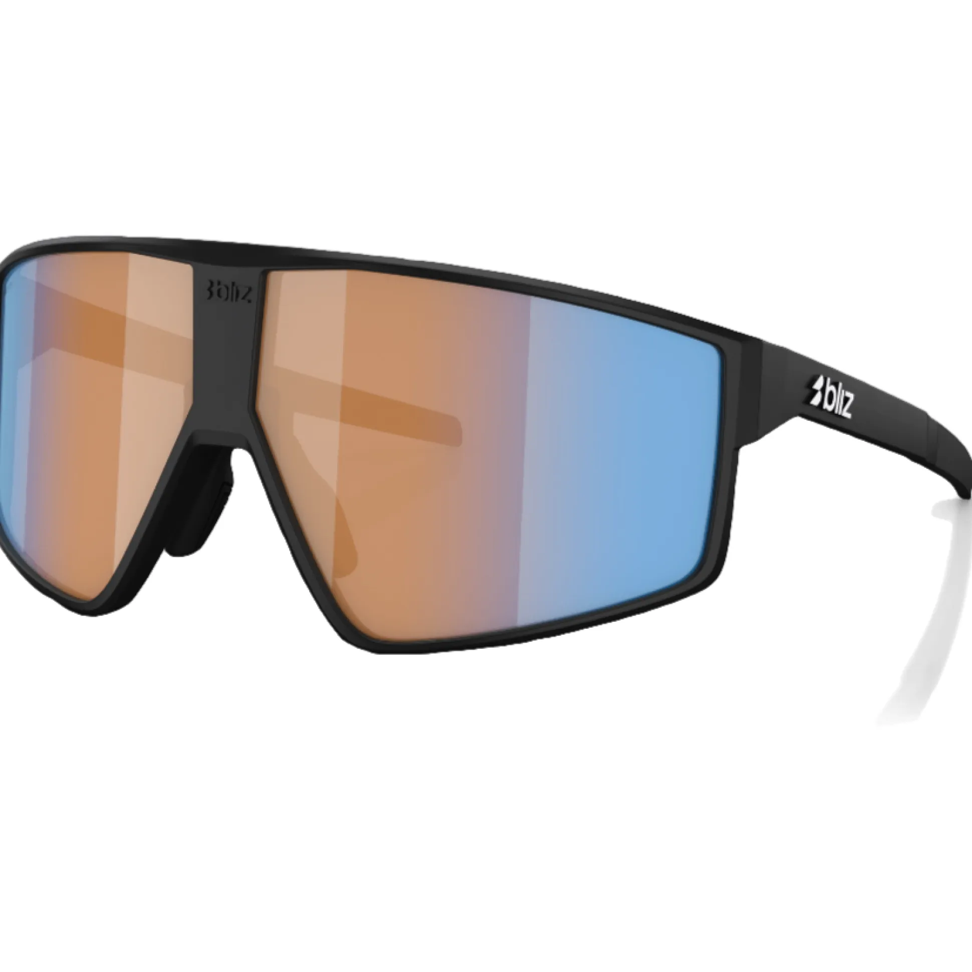 Occhiali Bliz P002 - Matt Black Coral-Orange Mirror Blue