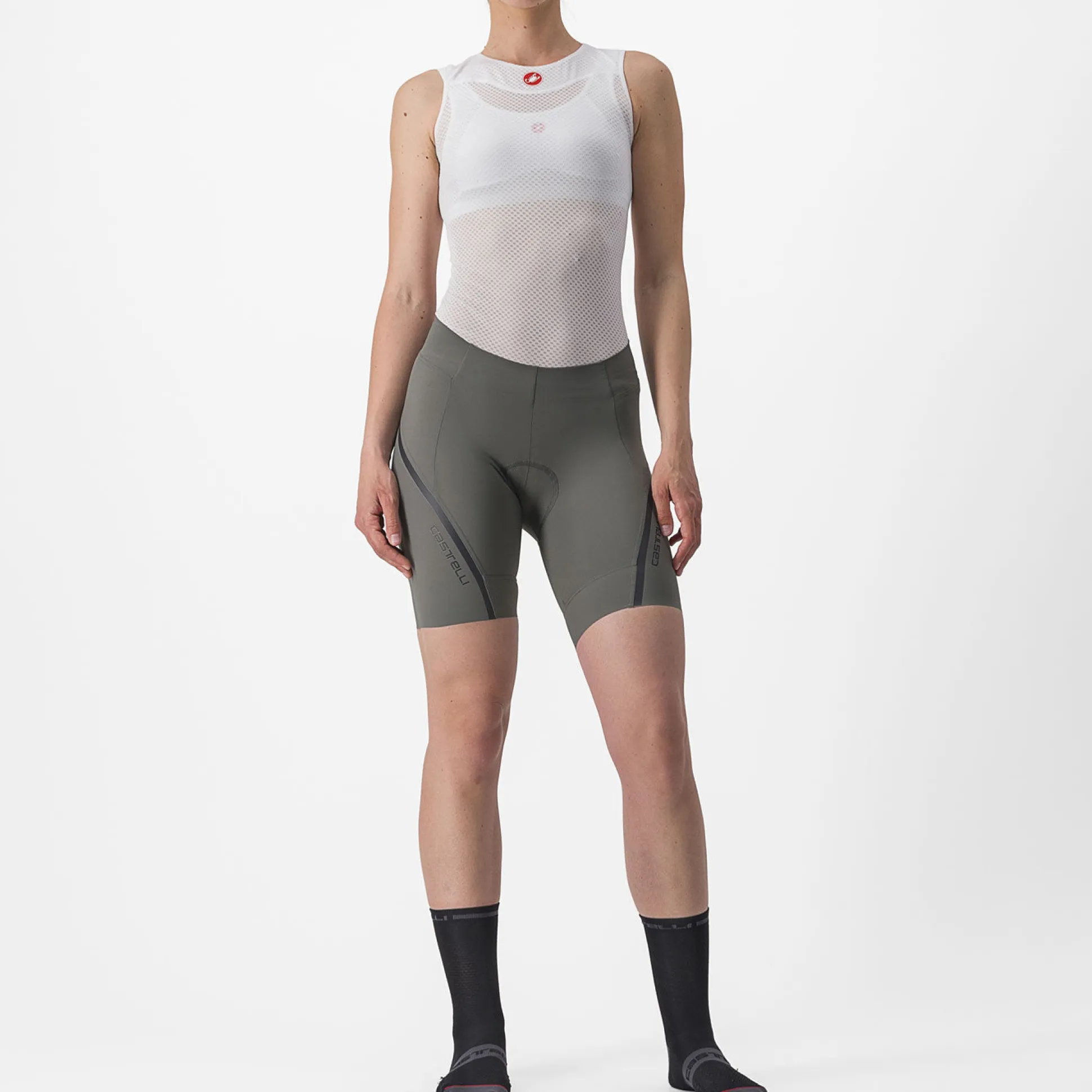 Pantaloncini donna Castelli Velocissima 3 - Grigio chiaro
