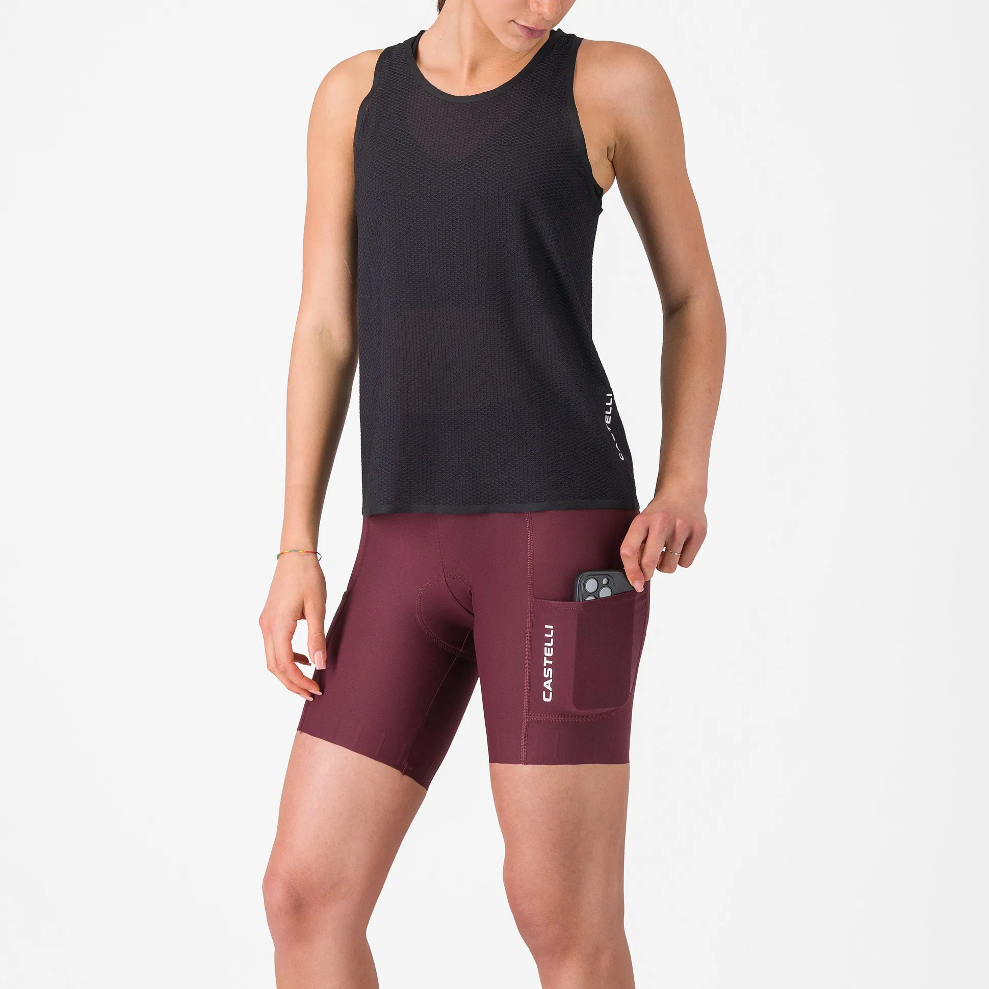 Pantaloncini donna Castelli Comfort Travel - Bordeaux