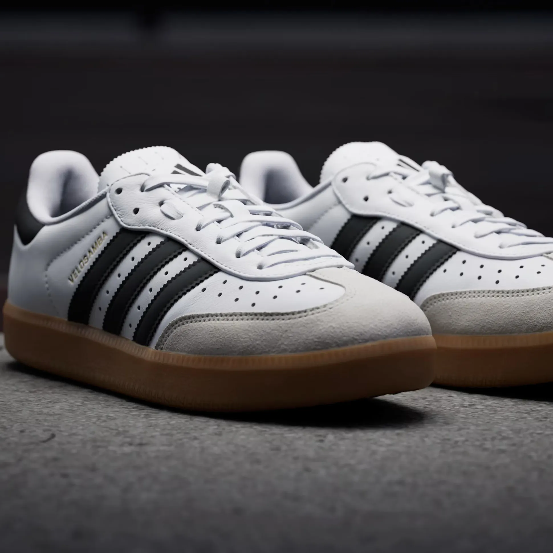 Scarpe Adidas Velosamba Leather - Bianco nero