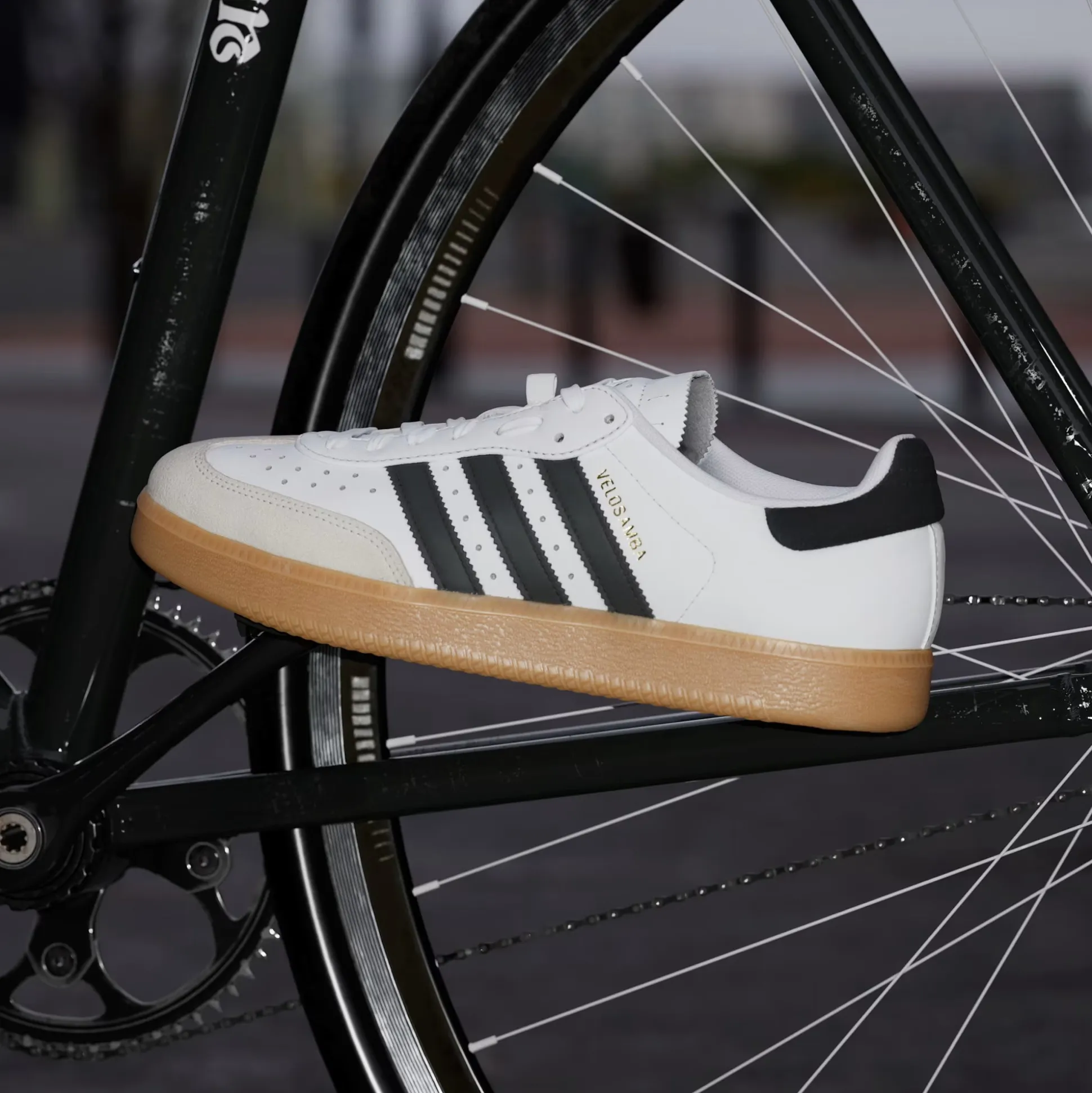 Scarpe Adidas Velosamba Leather - Bianco nero