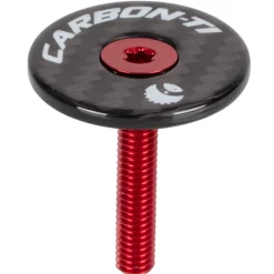 Tappo serie sterzo Carbon-Ti X-Cap Carbon - Rosso