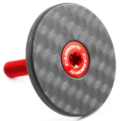 Tappo serie sterzo Carbon-Ti X-Cap Carbon Matte - Red