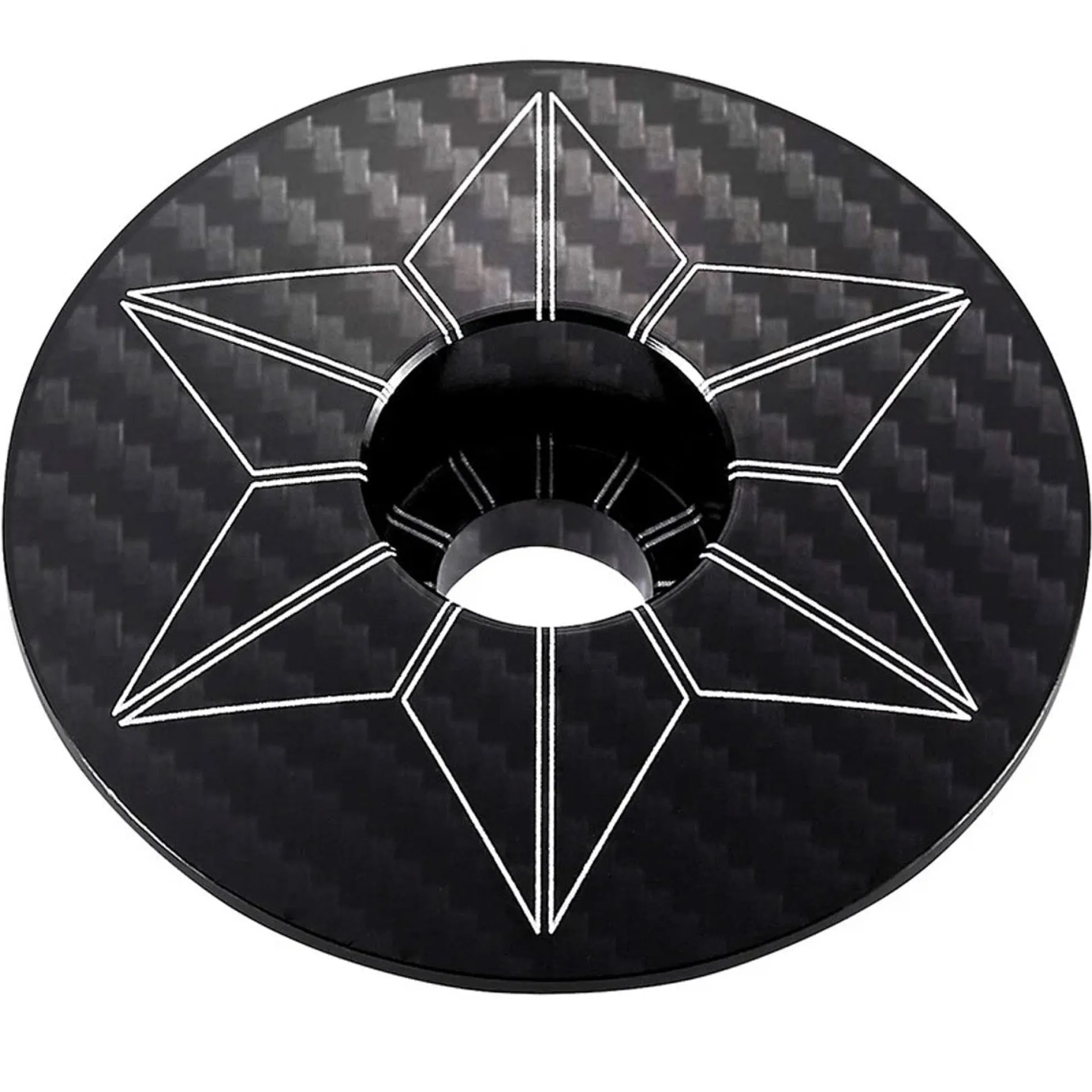 Tappo serie sterzo Supacaz Star Capz Laser carbon - Nero