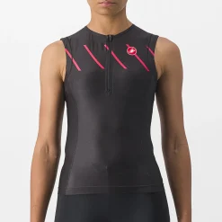 Top Castelli donna Free 2 Tri Singlet - Nero rosa